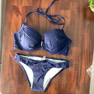 Victoria’s Secret Swim Suit, Dark Blue, XS Bikini, 34D Push Up